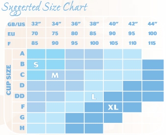 Size Chart for Carriwell Seamless Organic Cotton Nursing Bra - 2 Pack